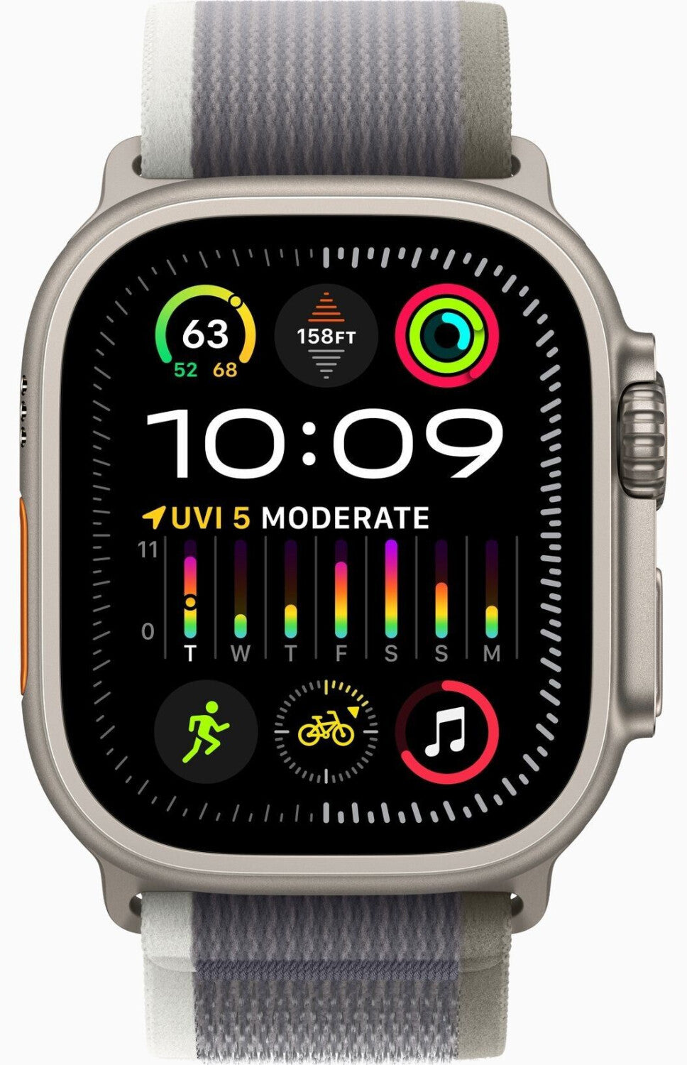 Apple Watch Ultra 2 | 49mm | Titan | 4G | SGT | mit Armband Grau/Grün