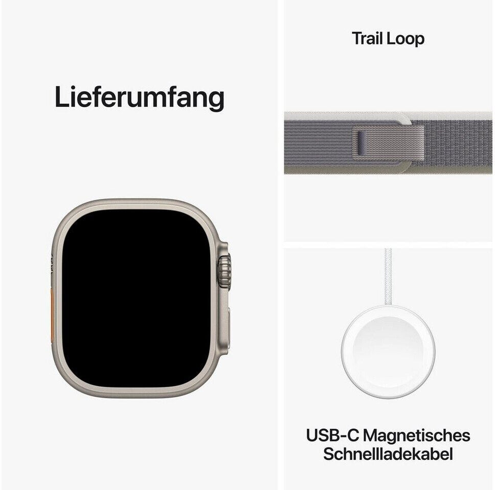 Apple Watch Ultra 2 | 49mm | Titan | 4G | SGT | mit Armband Grau/Grün