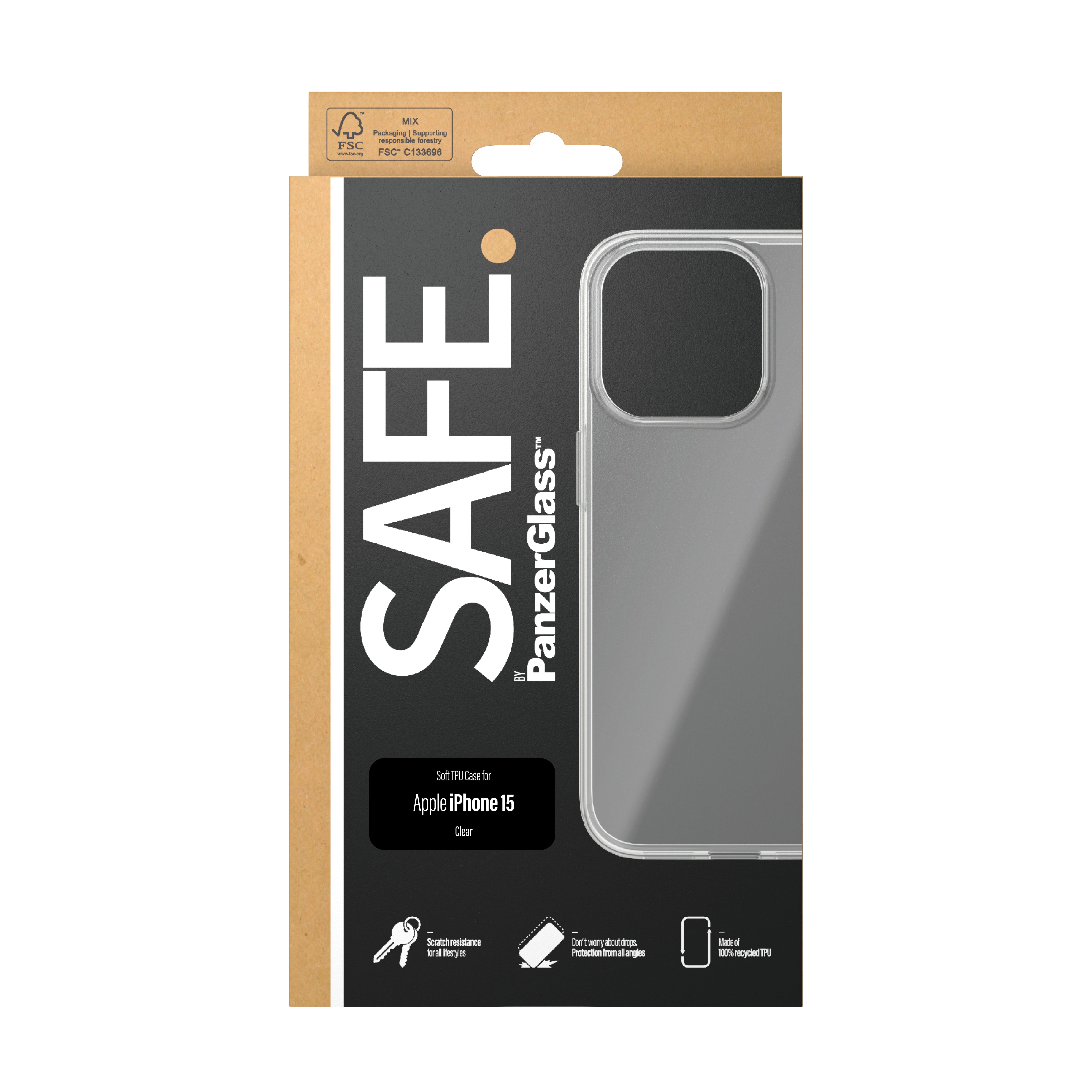 SAFE. by PanzerGlass® TPU Case iPhone 15 | Transparent | Neu