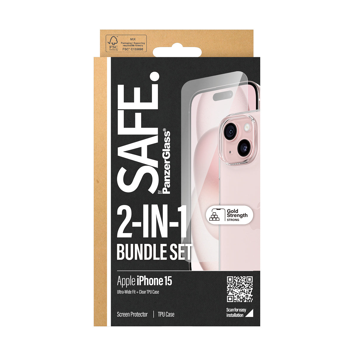 SAFE. by Panzerglas® 2-in-1 Set iPhone 15 | Transparent | Neu